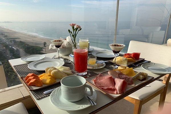 Café da manha com vista para Ipanema