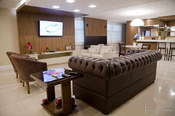 Sala de espera antes do passeio de helicóptero