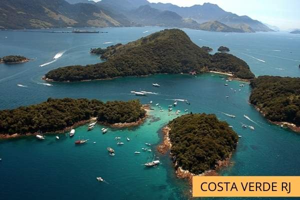 Foto panorâmica Costa Verde no Rio de Janeiro.